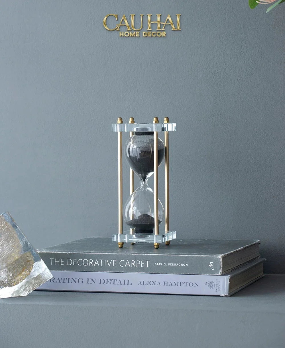 Maison Couture - Tượng Trang Trí Đồng Hồ Cát Cristalleries Lumière Acry Charcoal 30Mins D25-TƯỢNG TRANG TRÍ-CẬU HAI HOME DECOR-CẬU HAI HOME DECOR