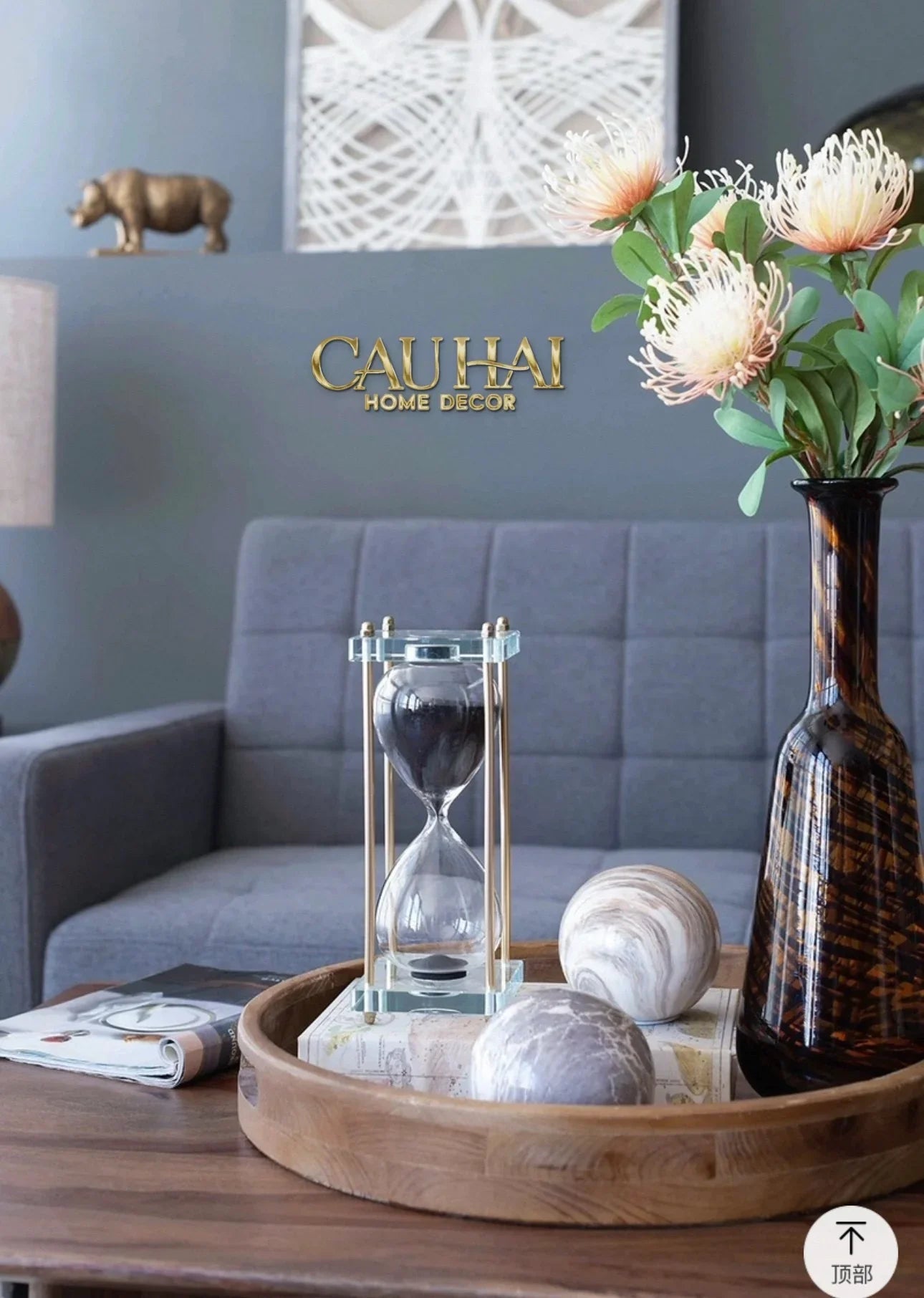 Maison Couture - Tượng Trang Trí Đồng Hồ Cát Cristalleries Lumière Acry Charcoal 30Mins D25-CẬU HAI HOME DECOR