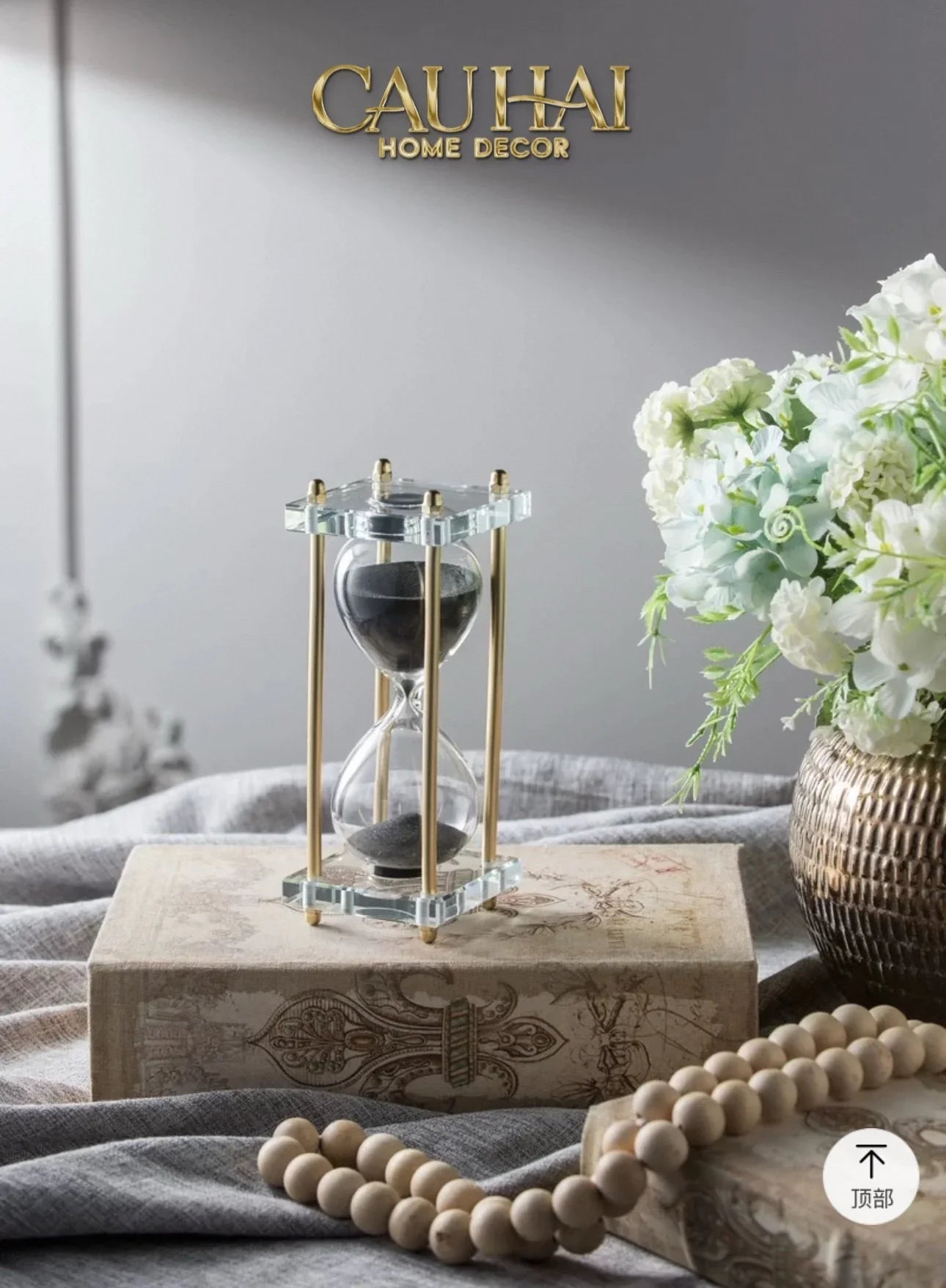 Maison Couture - Tượng Trang Trí Đồng Hồ Cát Cristalleries Lumière Acry Charcoal 30Mins D25-CẬU HAI HOME DECOR