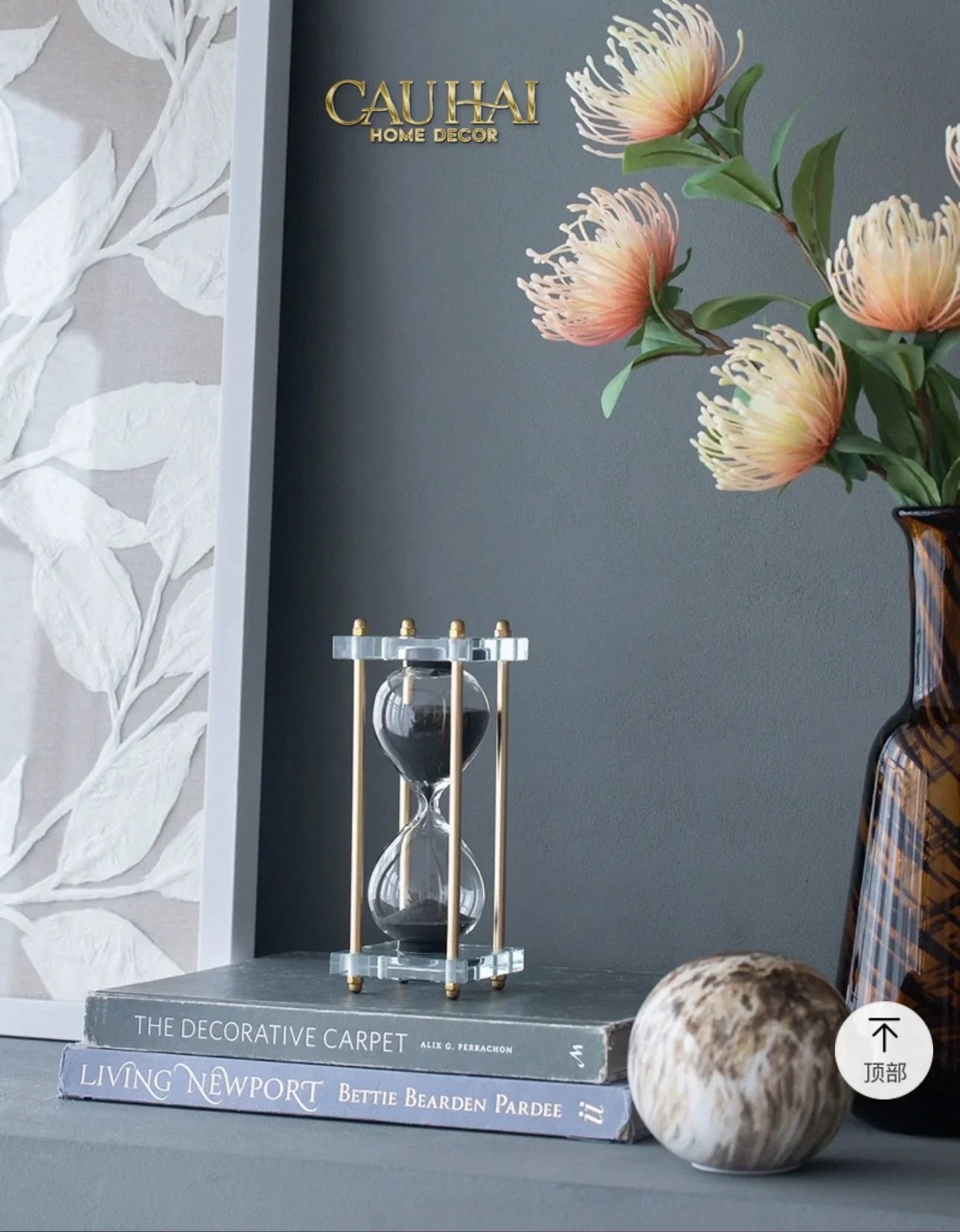 Maison Couture - Tượng Trang Trí Đồng Hồ Cát Cristalleries Lumière Acry Charcoal 30Mins D25-CẬU HAI HOME DECOR