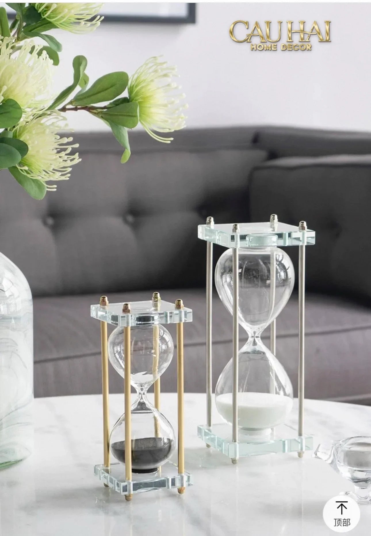 Maison Couture - Tượng Trang Trí Đồng Hồ Cát Cristalleries Lumière Acry Charcoal 30Mins D25-CẬU HAI HOME DECOR