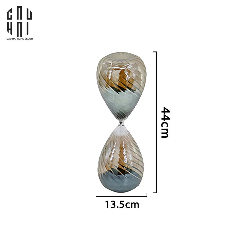 Maison Couture - Tượng Trang Trí Đồng Hồ Cát Thuỷ Tinh Ngũ Sắc Crystal Grande Curves HourGlass 14x44-CẬU HAI HOME DECOR