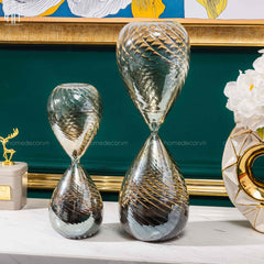 Maison Couture - Tượng Trang Trí Đồng Hồ Cát Thuỷ Tinh Ngũ Sắc Crystal Grande Curves HourGlass 14x44-CẬU HAI HOME DECOR
