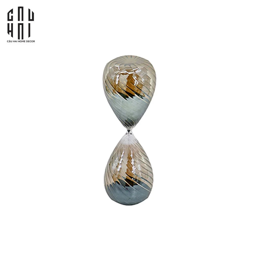 Maison Couture - Tượng Trang Trí Đồng Hồ Cát Thuỷ Tinh Ngũ Sắc Crystal Grande Curves HourGlass 14x44-CẬU HAI HOME DECOR