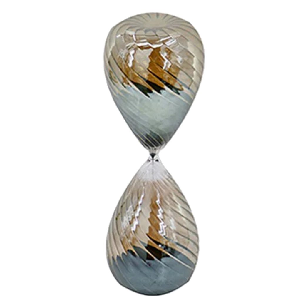 Maison Couture - Tượng Trang Trí Đồng Hồ Cát Thuỷ Tinh Ngũ Sắc Crystal Grande Curves HourGlass 14x44-TƯỢNG TRANG TRÍ-Đối tác tại Trung Quốc theo từng đơn đặt hàng-CẬU HAI HOME DECOR