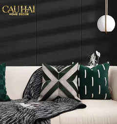 Maison Couture - Vỏ Gối Da Chevron Patchwork 45-CẬU HAI HOME DECOR