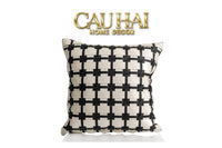 Maison Couture - Vỏ Gối Da Lux Leather Crossline Monochrome 45-CẬU HAI HOME DECOR