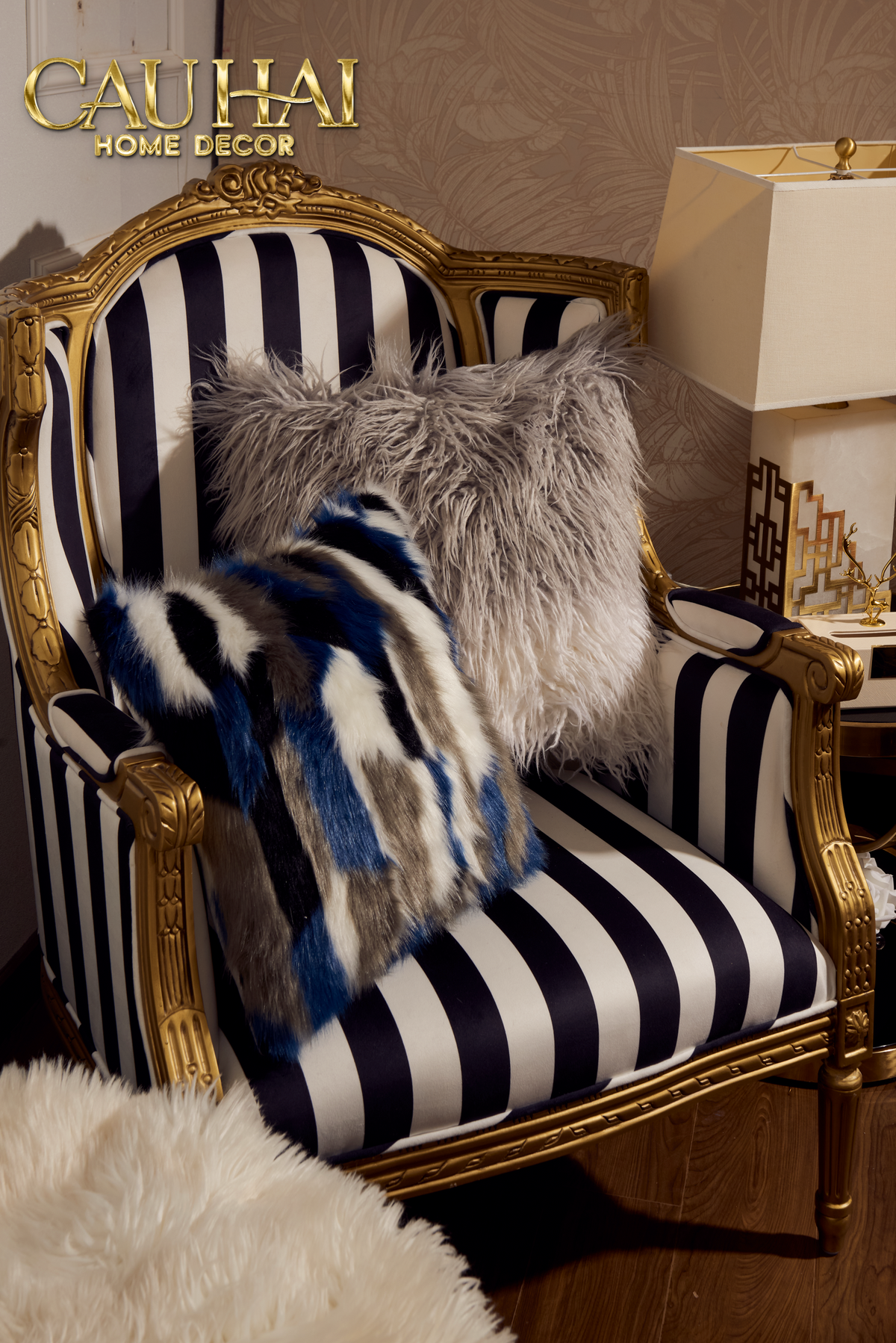 Maison Couture - Vỏ Gối Lông Lux Fur Aquarius Lapin 45-VỎ GỐI-Đối tác tại Trung Quốc theo từng đơn đặt hàng-CẬU HAI HOME DECOR