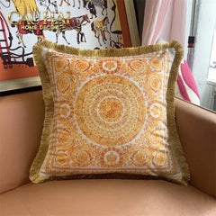 Maison Couture - Vỏ Gối Nhung Chenille Medusa V Class - Crete de Fleur - Vermilion Royale 45-CẬU HAI HOME DECOR