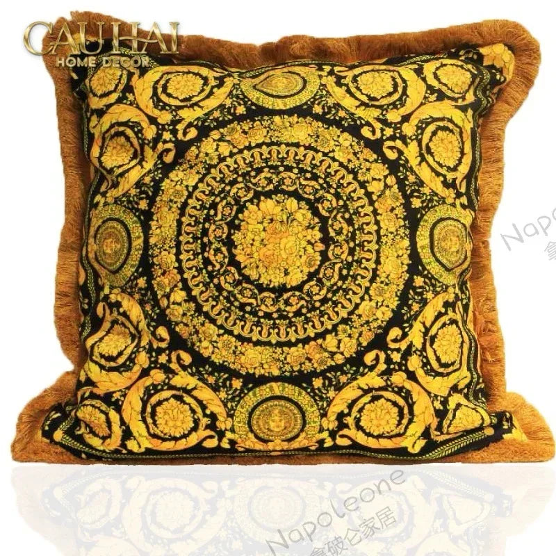 Maison Couture - Vỏ Gối Nhung Chenille Medusa V Class - Crete de Fleur - Vermilion Royale 45-CẬU HAI HOME DECOR