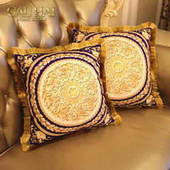 Maison Couture - Vỏ Gối Nhung Chenille Medusa V Class - Crete de Fleur - Vermilion Royale 45-CẬU HAI HOME DECOR