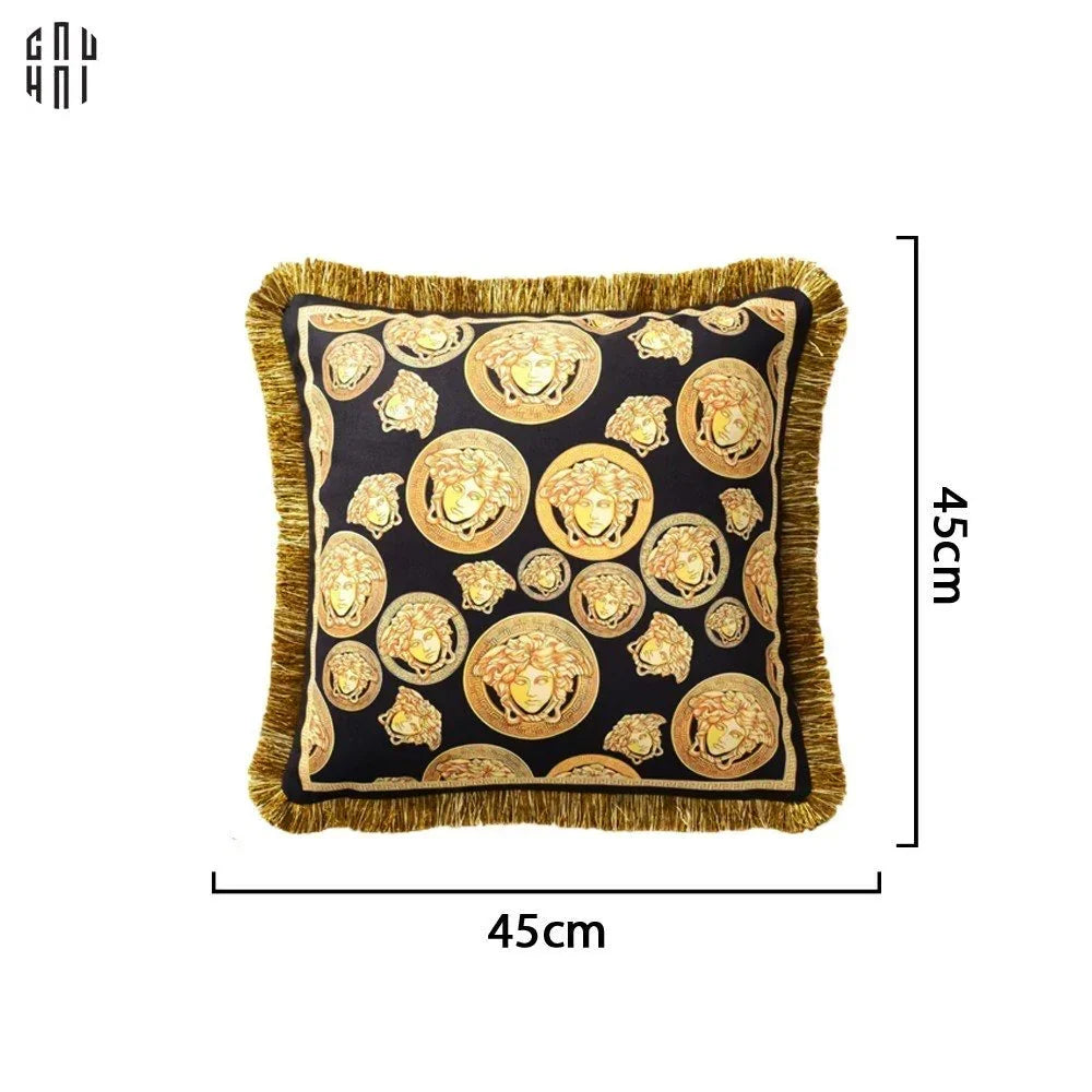 Maison Couture - Vỏ Gối Nhung Chenille V Class Medusa Medallion Coin Amplified 45.-CẬU HAI HOME DECOR