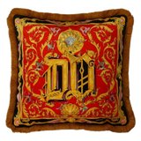 Maison Couture - Vỏ Gối V Class I ♡ Baroque Acanthus Medusa Monogram Cushion 45 Vermillion Rouge-VỎ GỐI SOFA-CẬU HAI HOME DECOR-CẬU HAI HOME DECOR