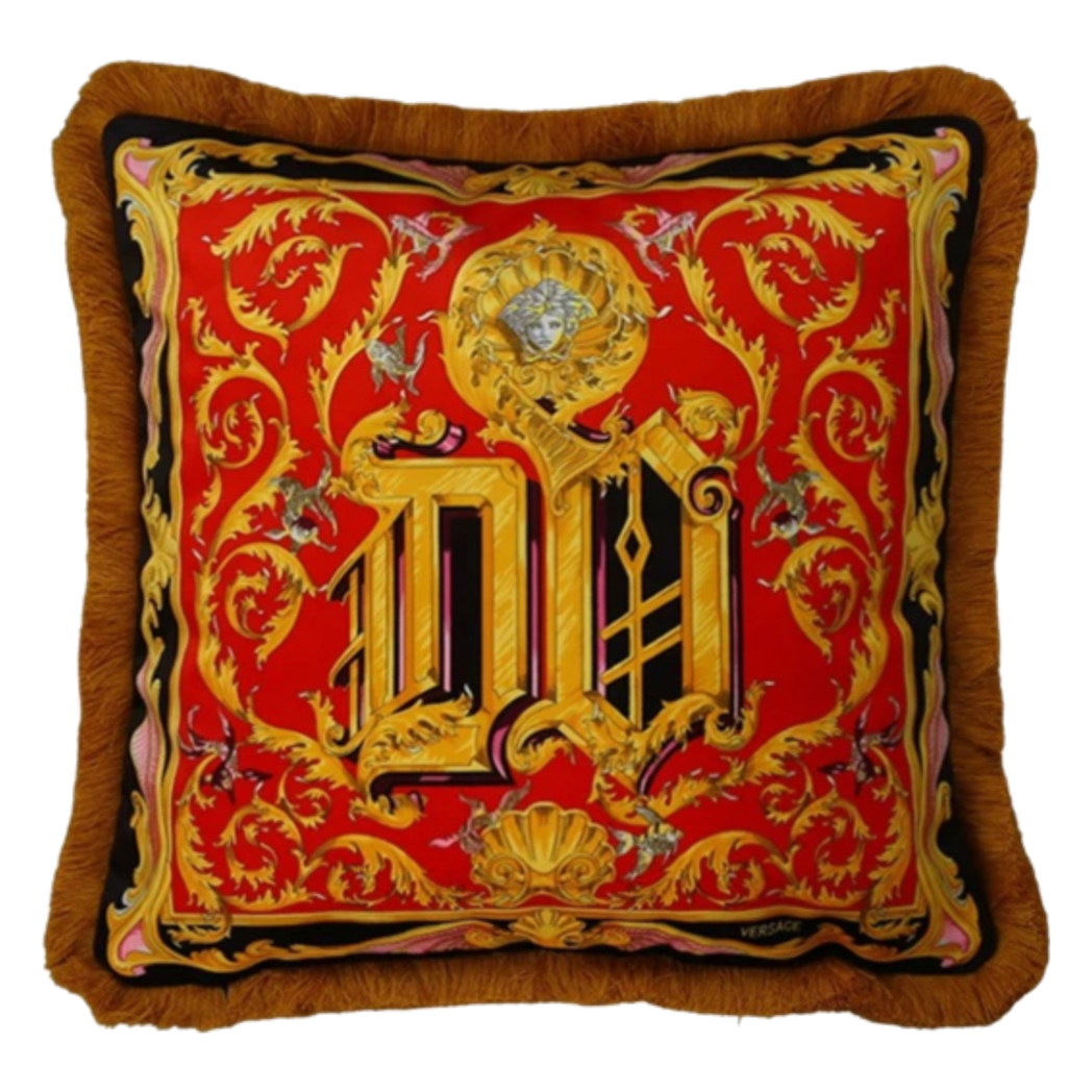 Maison Couture - Vỏ Gối V Class I ♡ Baroque Acanthus Medusa Monogram Cushion 45 Vermillion Rouge-VỎ GỐI SOFA-CẬU HAI HOME DECOR-CẬU HAI HOME DECOR