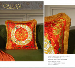 Maison Couture - Vỏ Gối V Class I ♡ Baroque Acanthus V Monogram Cushion 45 Medusa Gala White-CẬU HAI HOME DECOR