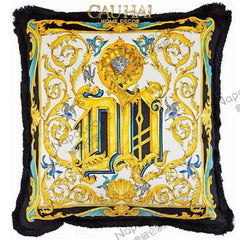 Maison Couture - Vỏ Gối V Class I ♡ Baroque Acanthus V Monogram Cushion 45 Medusa Gala White-CẬU HAI HOME DECOR