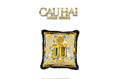 Maison Couture - Vỏ Gối V Class I ♡ Baroque Acanthus V Monogram Cushion 45 Medusa Gala White-CẬU HAI HOME DECOR
