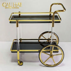 Maison Couture - Xe Đẩy Quầy Bar / Bar Cart Hemingway Trolley - Black Mirror 54x87x85-CẬU HAI HOME DECOR
