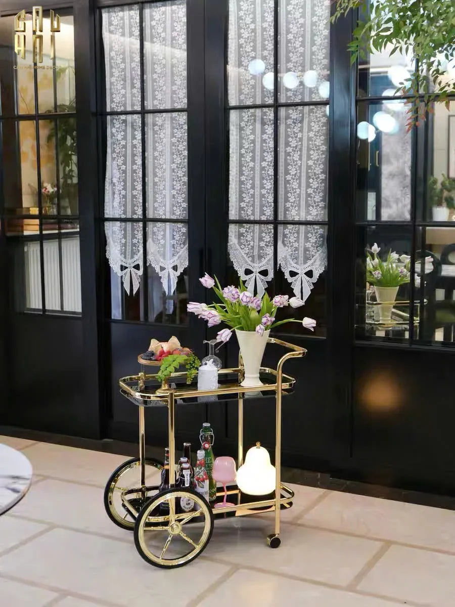 Maison Couture - Xe Đẩy Quầy Bar / Bar Cart Hemingway Trolley - Black Mirror 54x87x85-XE ĐẨY BAR-Đối tác tại Trung Quốc theo từng đơn đặt hàng-CẬU HAI HOME DECOR