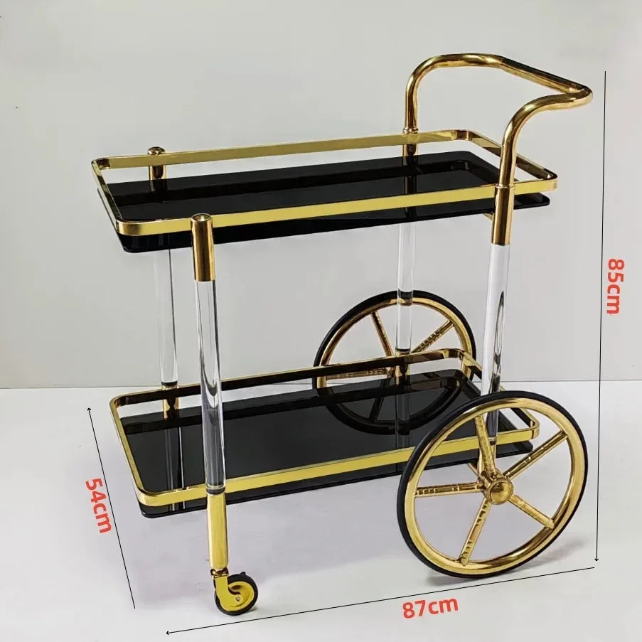 Maison Couture - Xe Đẩy Quầy Bar / Bar Cart Hemingway Trolley - Black Mirror 54x87x85-XE ĐẨY BAR-Đối tác tại Trung Quốc theo từng đơn đặt hàng-CẬU HAI HOME DECOR