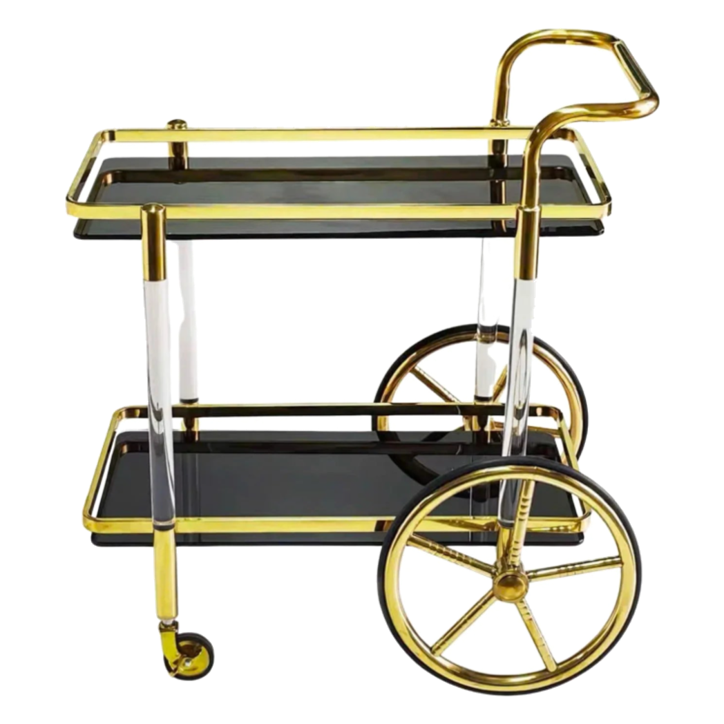 Maison Couture - Xe Đẩy Quầy Bar / Bar Cart Hemingway Trolley - Black Mirror 54x87x85-XE ĐẨY BAR-Đối tác tại Trung Quốc theo từng đơn đặt hàng-CẬU HAI HOME DECOR