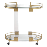 Maison Couture - Xe Đẩy Quầy Bar/ Bar Cart Oval 2 Tầng Kính Acrylic L’Arc Doré-XE ĐẨY BAR-CẬU HAI HOME DECOR-CẬU HAI HOME DECOR