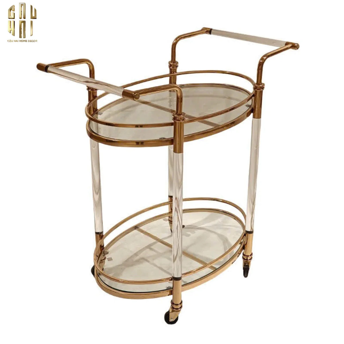 Maison Couture - Xe Đẩy Quầy Bar Cart Golden Lucid Acrylic Lumière Stemware-XE ĐẨY BAR-Đối tác tại Trung Quốc theo từng đơn đặt hàng-CẬU HAI HOME DECOR