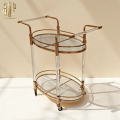 Maison Couture - Xe Đẩy Quầy Bar Cart Golden Lucid Acrylic Lumière Stemware-CẬU HAI HOME DECOR