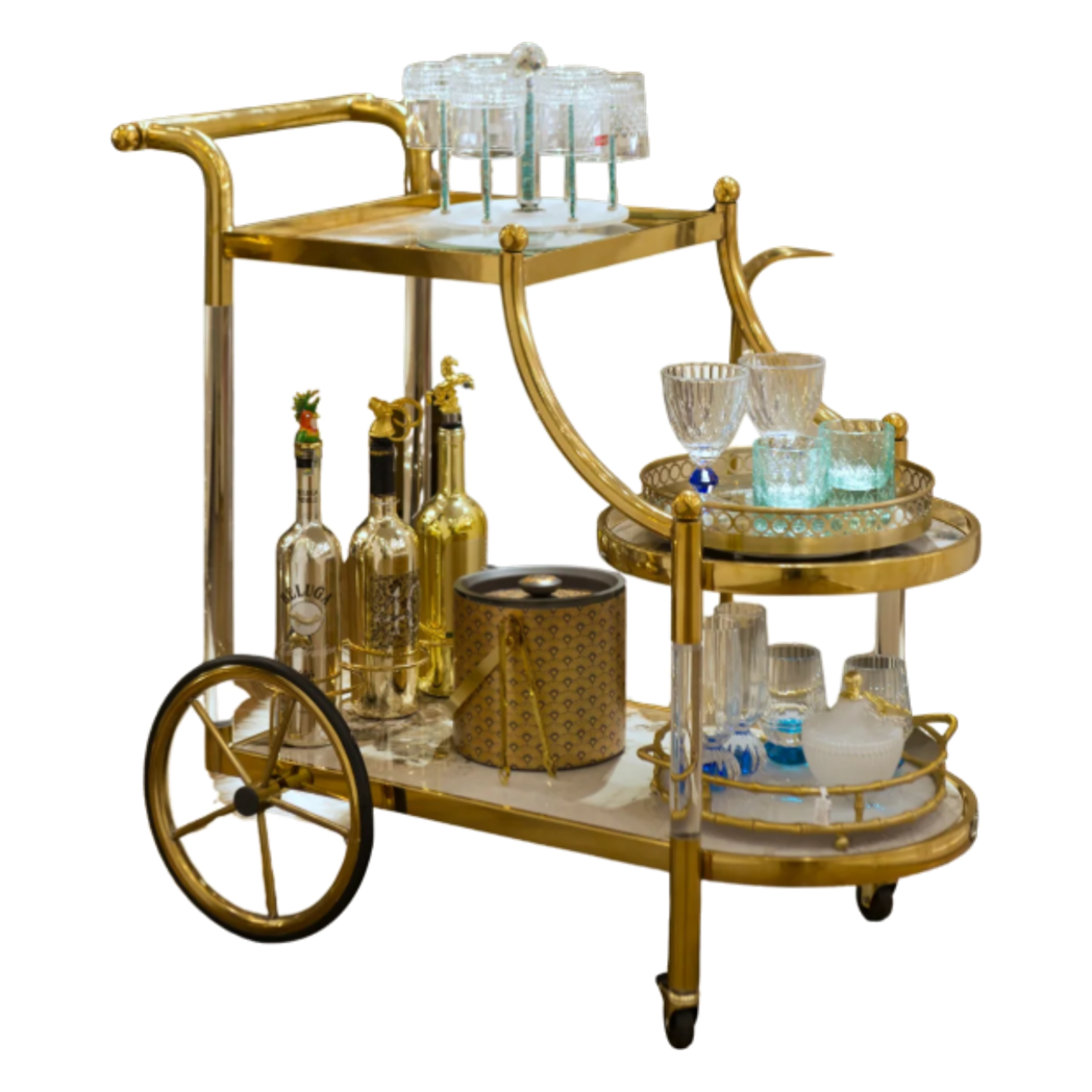 Maison Couture - Xe Đẩy Quầy Bar Grand Marble Aurelia Bar Cart Trolley 40x90x90-XE ĐẨY BAR-CẬU HAI HOME DECOR-CẬU HAI HOME DECOR