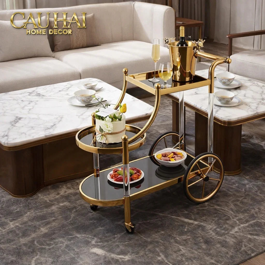 Maison Couture - Xe Đẩy Quầy Bar Grand Marquis Lusso Bar Cart Trolley 40x90x90-CẬU HAI HOME DECOR