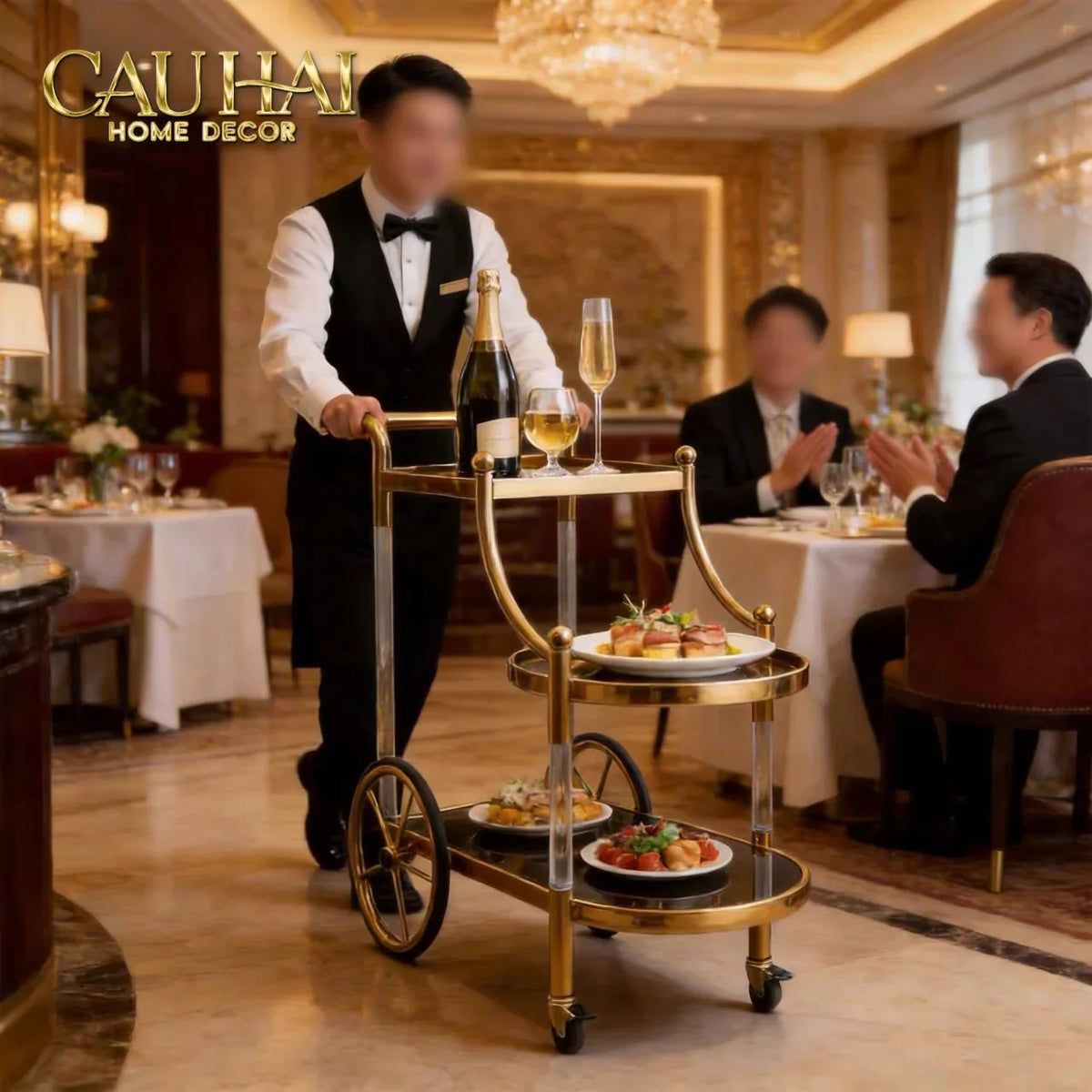 Maison Couture - Xe Đẩy Quầy Bar Grand Marquis Lusso Bar Cart Trolley 40x90x90-XE ĐẨY BAR-CẬU HAI HOME DECOR-CẬU HAI HOME DECOR