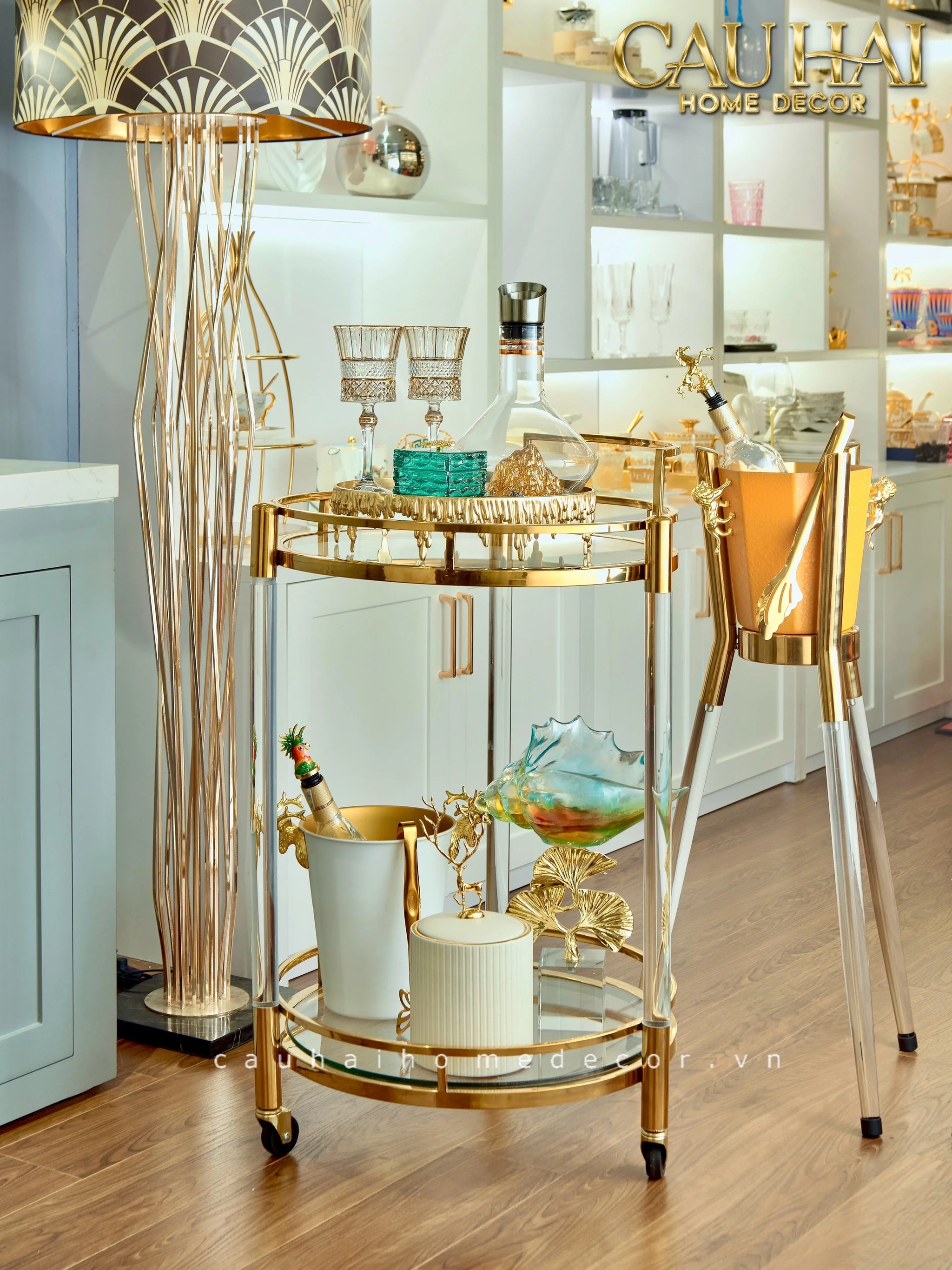 Maison Couture - Xe Đẩy Quầy Bar Royale Oracle Lusso Bar Cart 50x50x90-CẬU HAI HOME DECOR
