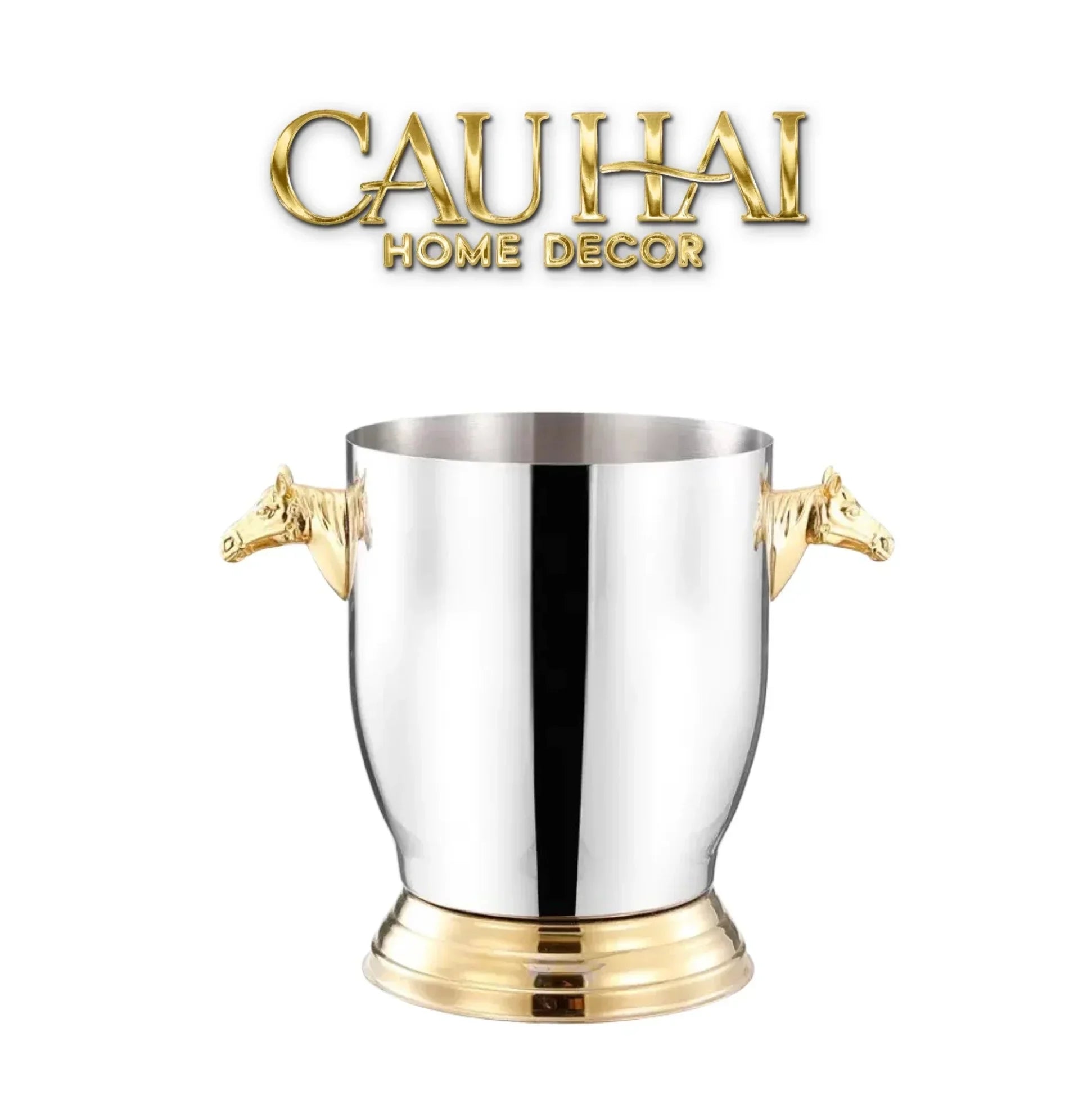 Maison Couture - Xô Đá Phiên Bản Allure - Malta Cheval Équestre Ice Bucket - Noire Gold 6L 18x24-CẬU HAI HOME DECOR