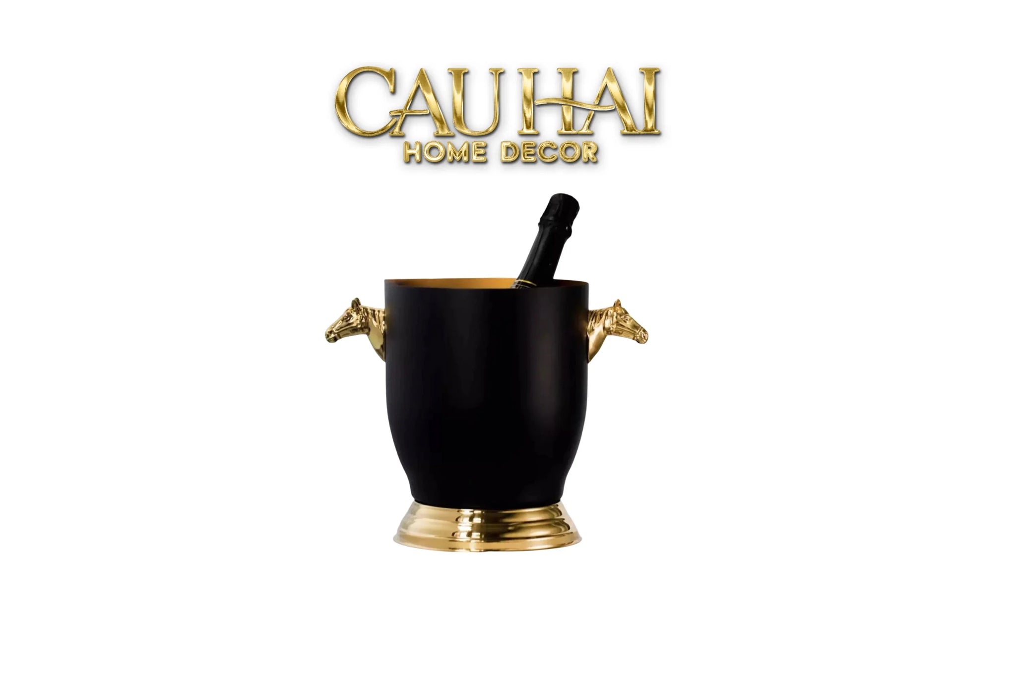 Maison Couture - Xô Đá Phiên Bản Allure - Malta Cheval Équestre Ice Bucket - Noire Gold 6L 18x24-CẬU HAI HOME DECOR