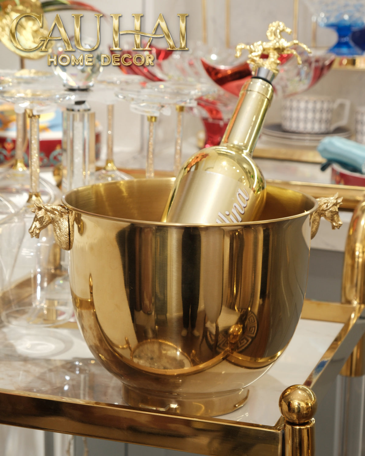 Maison Couture - Xô Đá Stainless Steel Cheval Royal D'Or Ice Bucket 18x25-XÔ ĐÁ-CẬU HAI HOME DECOR-CẬU HAI HOME DECOR