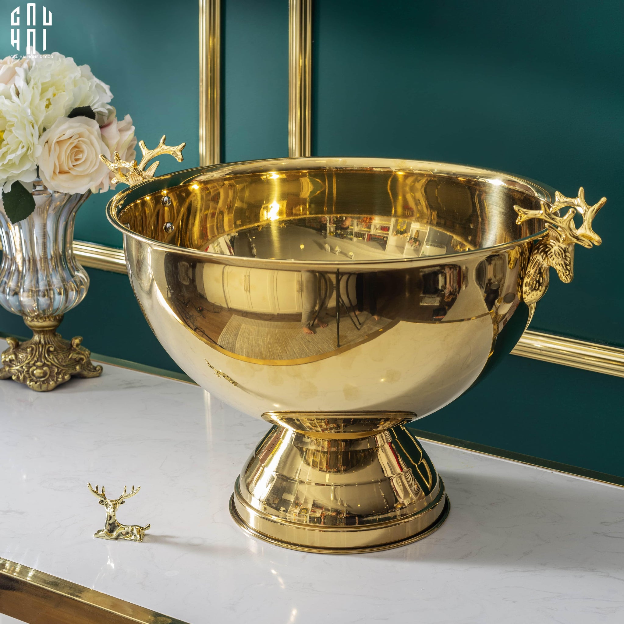 Maison Couture - Xô Đá Ướp Lạnh Grande Golden Elk Ice Bucket 10L 39x47x32-CẬU HAI HOME DECOR