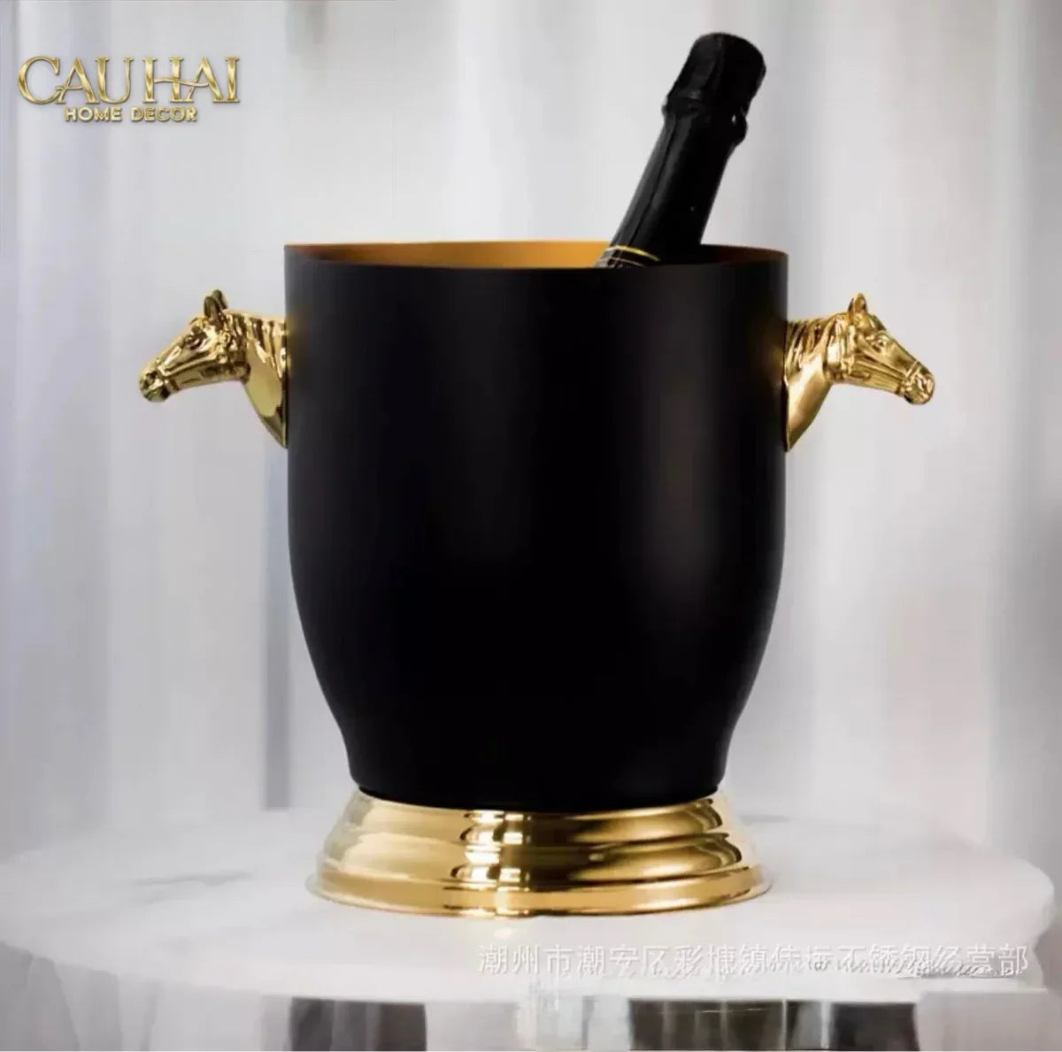 Maison Couture - Xô Đá Ướp Vang Stainless Steel Cheval Équestre Ice Bucket - Metalic Gold 6L 18x24-XÔ ĐÁ-CẬU HAI HOME DECOR-CẬU HAI HOME DECOR
