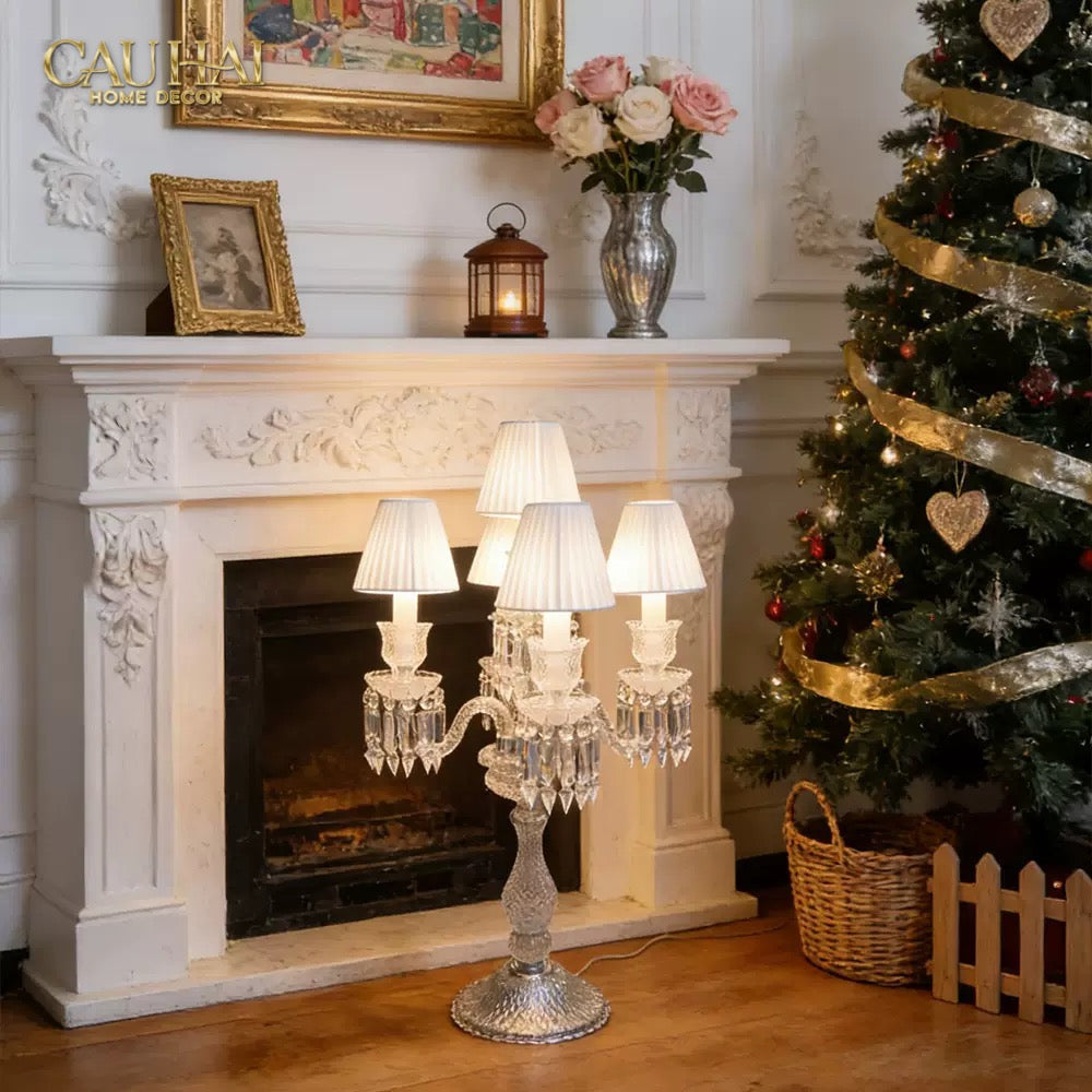 Maison Cristalleries Couture - Đèn Pha Lê 5 Đỉnh Candelabre Couronne Zénith En Classique Lamp H72-CẬU HAI HOME DECOR