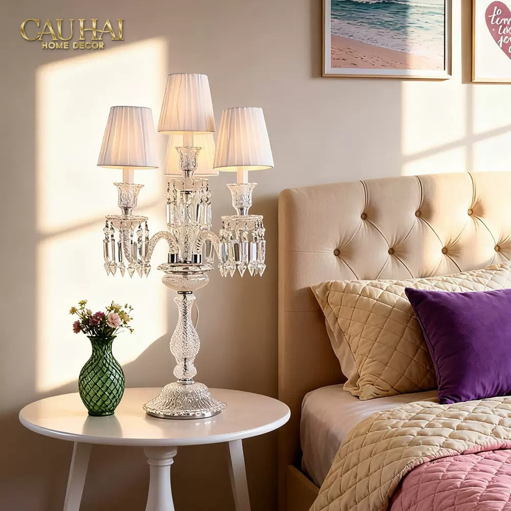 Maison Cristalleries Couture - Đèn Pha Lê 5 Đỉnh Candelabre Couronne Zénith En Classique Lamp H72-CẬU HAI HOME DECOR