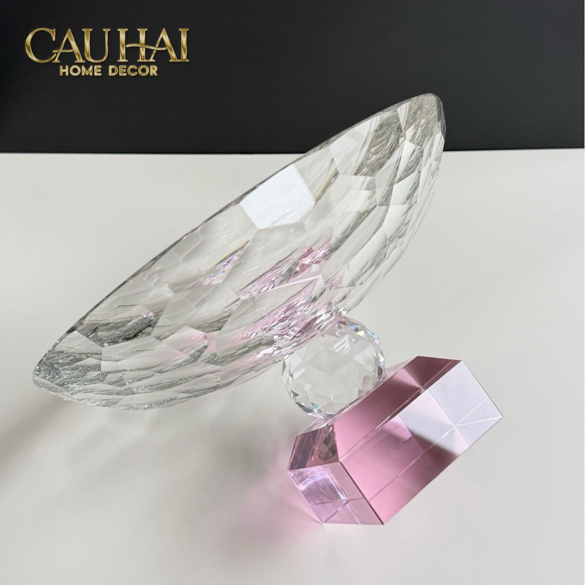Maison Cristalleries Couture - Đĩa Trái Cây Pha Lê Amber Fruit Plates Centerpieces 9x28x15-CẬU HAI HOME DECOR