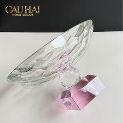 Maison Cristalleries Couture - Đĩa Trái Cây Pha Lê Amber Fruit Plates Centerpieces 9x28x15-CẬU HAI HOME DECOR