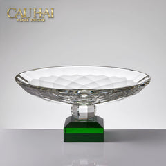 Maison Cristalleries Couture - Đĩa Trái Cây Pha Lê Amber Fruit Plates Centerpieces 9x28x15-CẬU HAI HOME DECOR