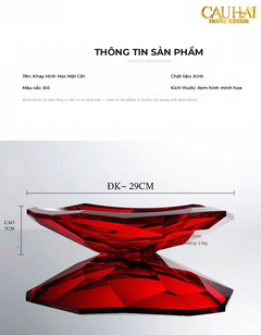 Maison Cristalleries Couture - Đĩa Trái Cây Pha Lê Cao Cấp Crimson Ruby Peak Centerpiece Fruit Plate D29-CẬU HAI HOME DECOR