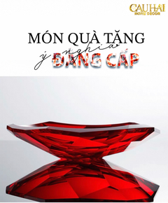 Maison Cristalleries Couture - Đĩa Trái Cây Pha Lê Cao Cấp Crimson Ruby Peak Centerpiece Fruit Plate D29-CẬU HAI HOME DECOR