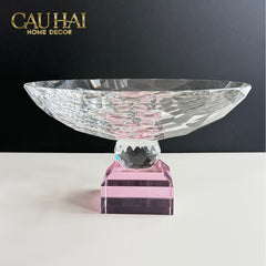 Maison Cristalleries Couture - Đĩa Trái Cây Pha Lê Eclat Candy Pink Centerpieces Fruit Plates 9x28x15-CẬU HAI HOME DECOR