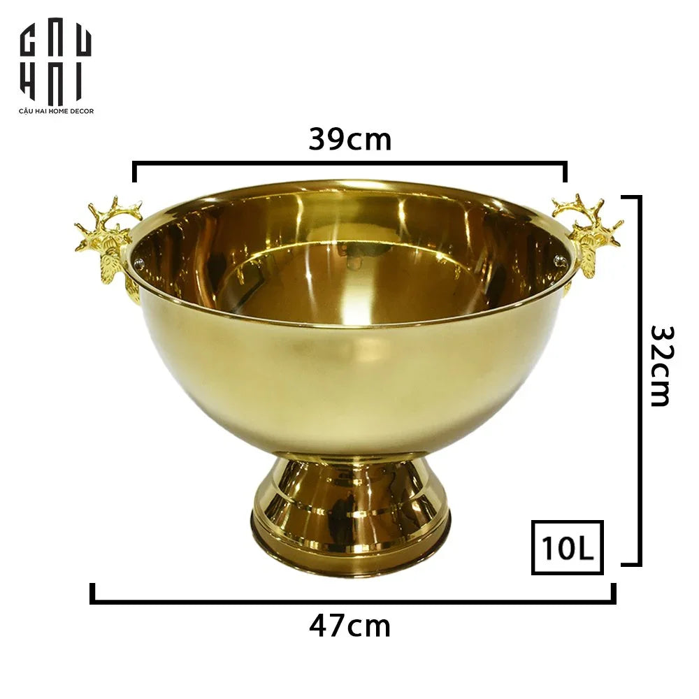 MAISON DE LUXE - GIANT GOLDEN ELK ICE BUCKET 10L SS25 - CẬU HAI HOME DECOR