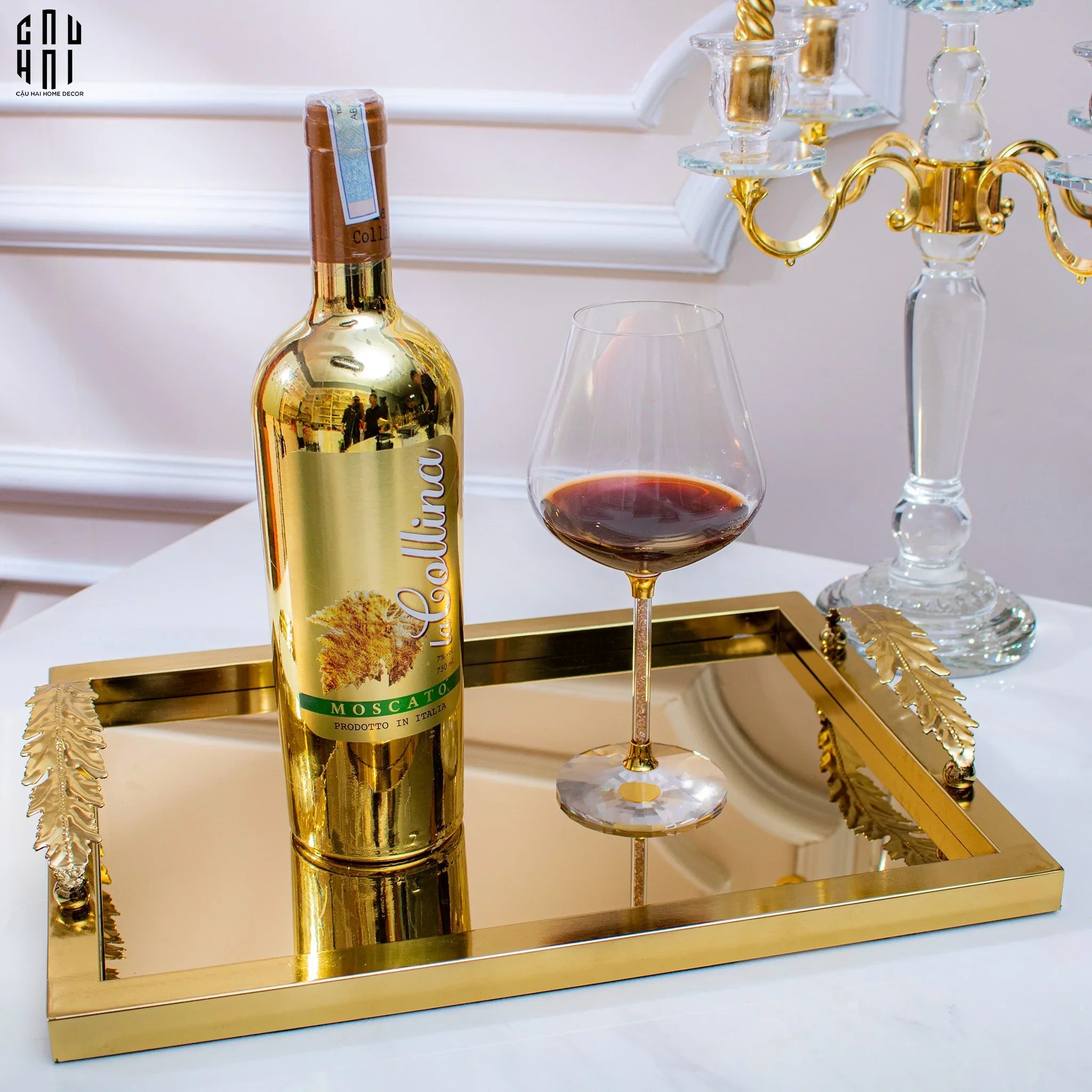 HOME COUTURE - KHAY "MIDAS TOUCH" GILDED FUR HANDLE 35X45 - CẬU HAI HOME DECOR