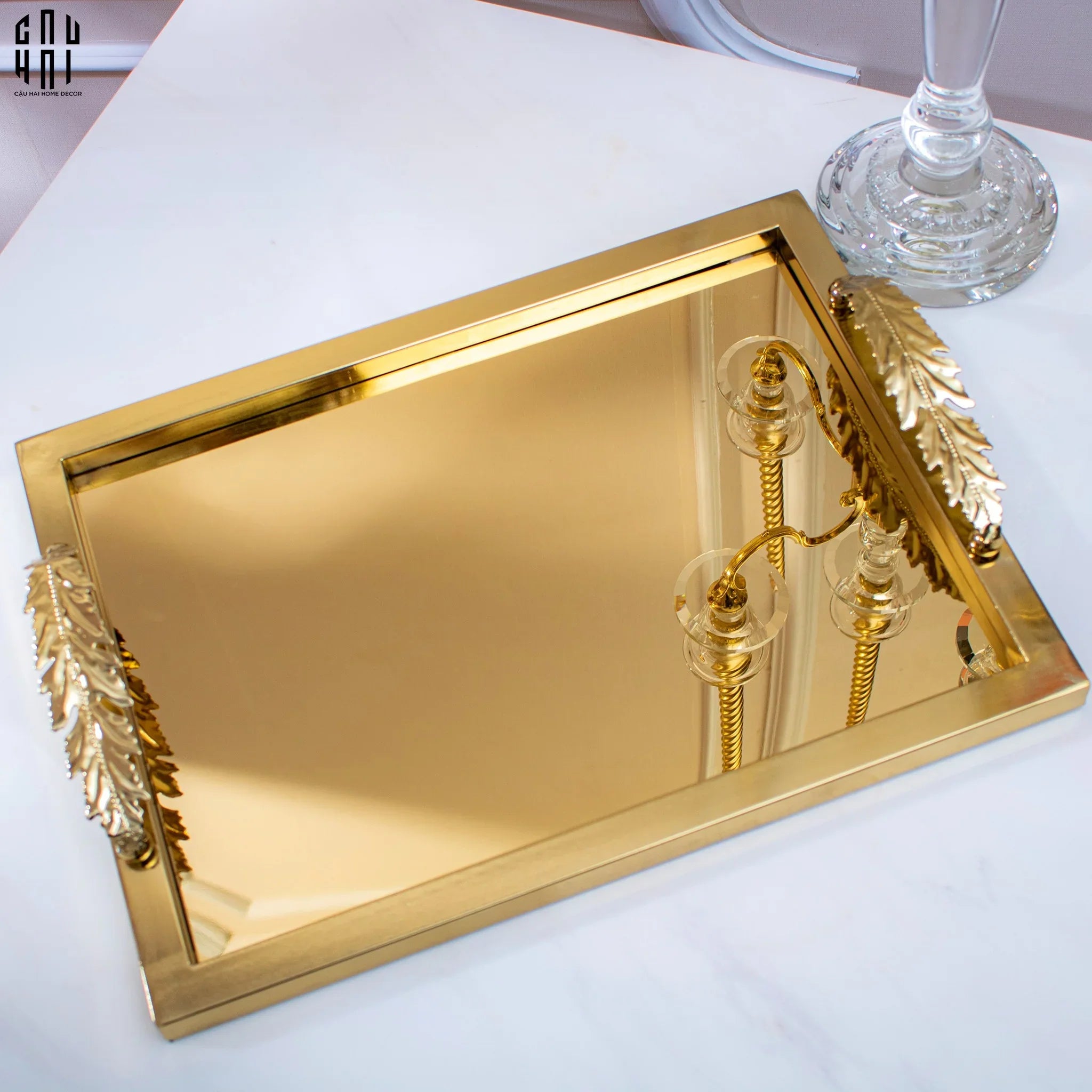 HOME COUTURE - KHAY "MIDAS TOUCH" GILDED FUR HANDLE 35X45 - CẬU HAI HOME DECOR