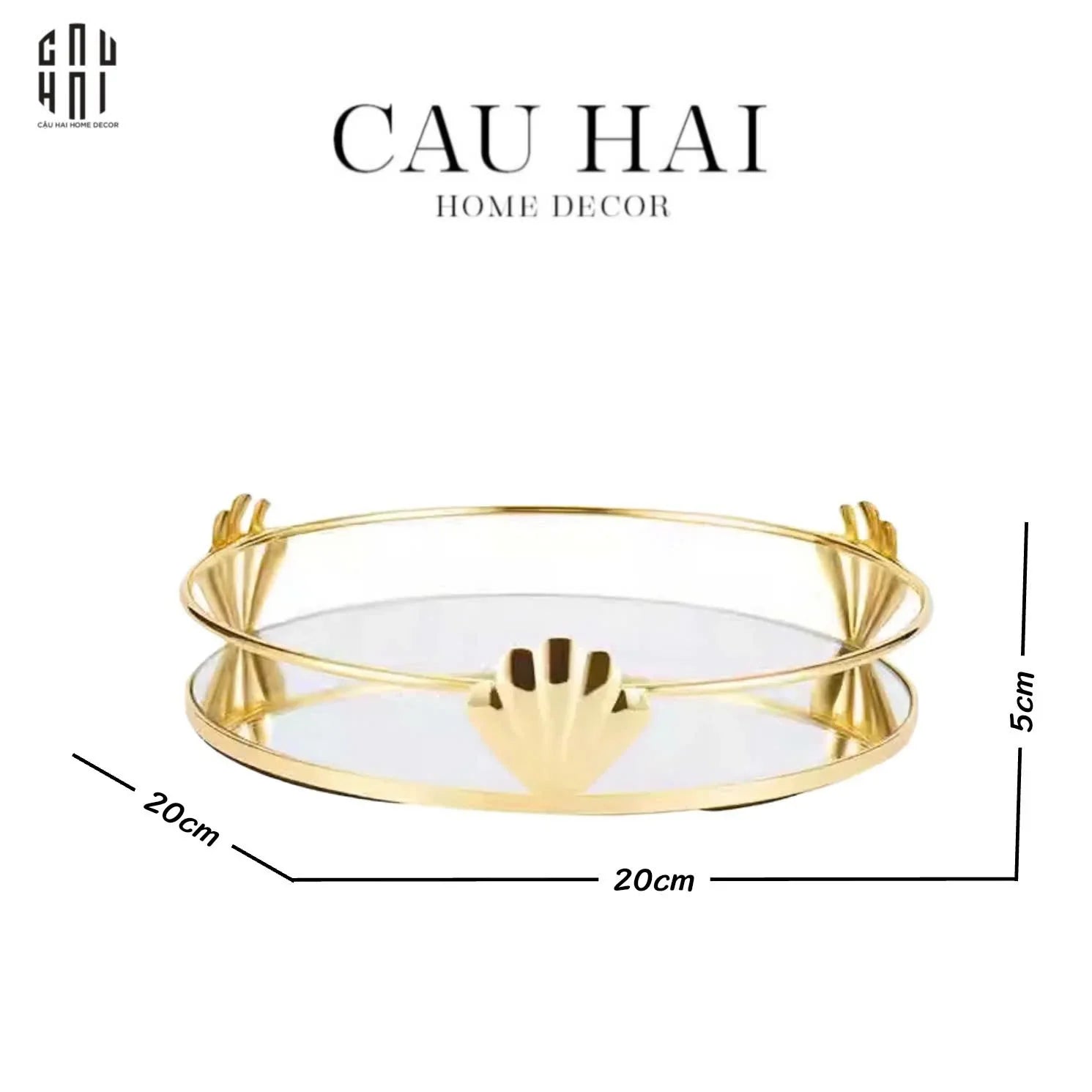 MAISON DE LUXE - KHAY TRÒN MẶT GƯƠNG PEARL REFLECTION 20 SS25 - CẬU HAI HOME DECOR