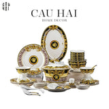 HOME COUTURE - SET CHÉN DĨA BLACK BAROQUE FRAME MEDUSA SIGNATURE 48PCS - CẬU HAI HOME DECOR